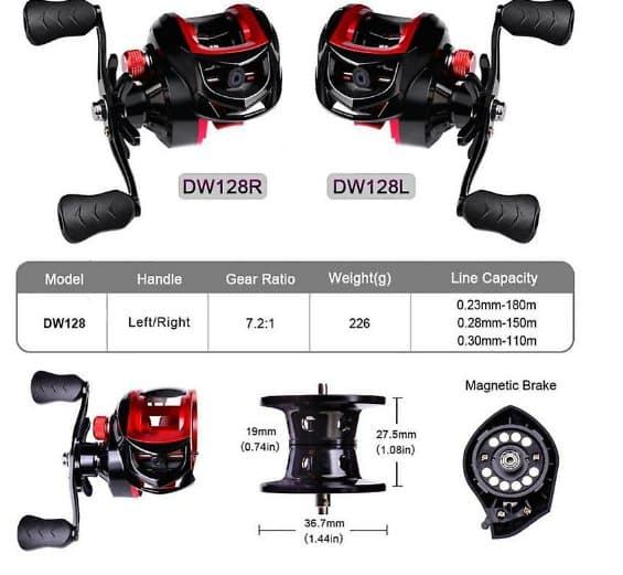 Oikeakätinen CastKing Spartacus Baitcasting Reel Dual Brake System kela 8KG Max Drag 11+1 BBs 6.3:1 nopea kalastuskela