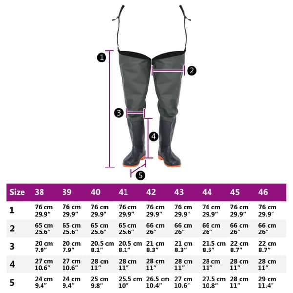 vidaXL hip waders str. 42 mørkegrøn
