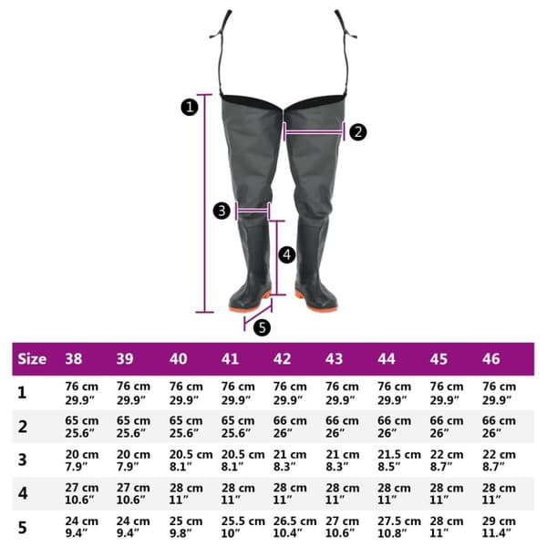 vidaXL hip waders str. 44 mørkegrøn