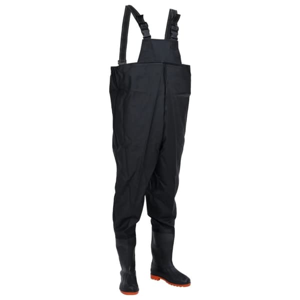 vidaXL Vadarbyxor med stövlar svart strl. 45