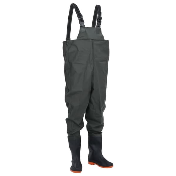 waders med støvler str. 46 mørkegrøn