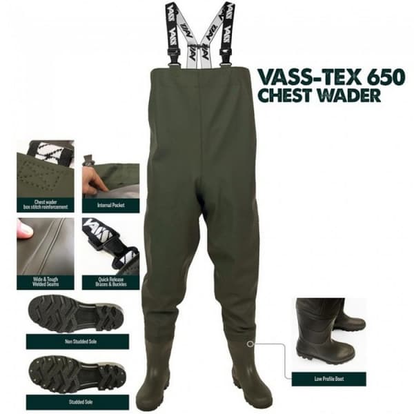 Vass Tex 650 Pvc-vadebukser EU 46 Mand