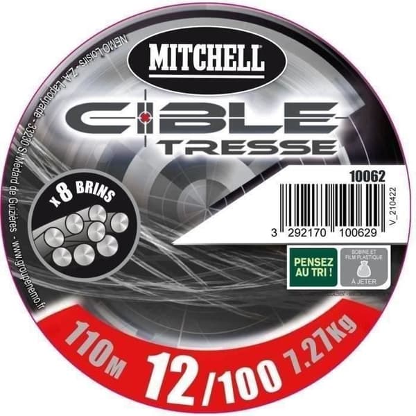 MITCHELL - Grå fläta - 8 trådar - 110 m - 15/100