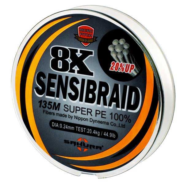 Sakura Linje Sensibraid 8x 135 M Rød 0.080 mm (8.00 kg)