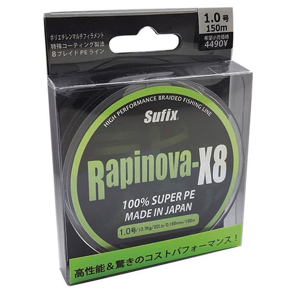 Sufix Punottu Rapinova X-8 150 M Vihreä 0.165 mm