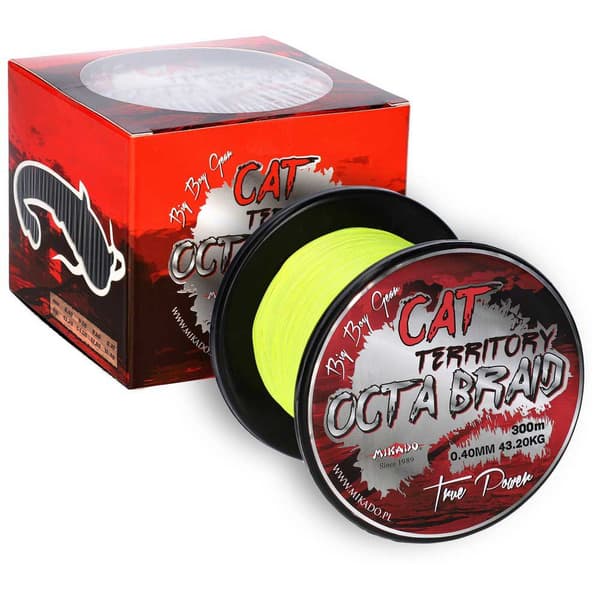 Mikado Flettet Line Cat Territory Octa 300 M Gul 0.700 mm