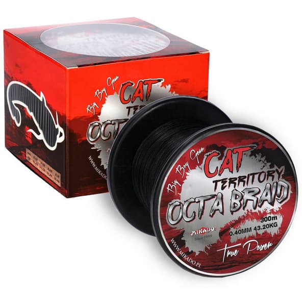 Mikado Flettet Line Cat Territory Octa 300 M Sort 0.700 mm