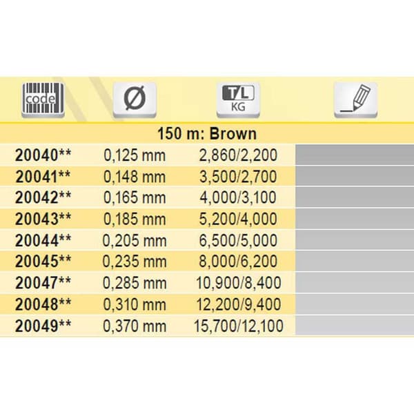 Tubertini Linje Tatanka 150 M Brun 0.285 mm