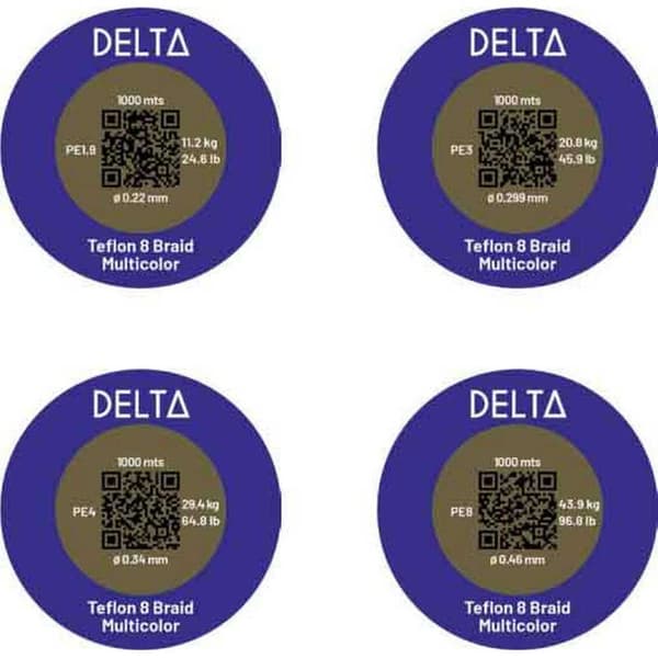 Delta Flettet Teflon 8 Braid 300 M Flerfarvet 0.290 mm