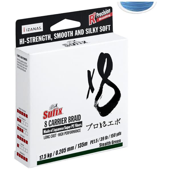 Sufix Punottu X8 300 M Kirkas 0.165 mm