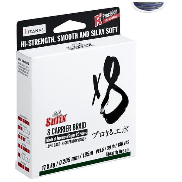 Sufix Punottu X8 450 M Kirkas 0.330 mm
