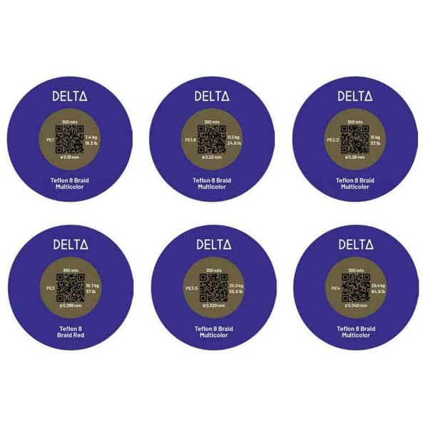 Delta Punottu Teflon 8 Braid 1000 M Monivärinen 0.360 mm