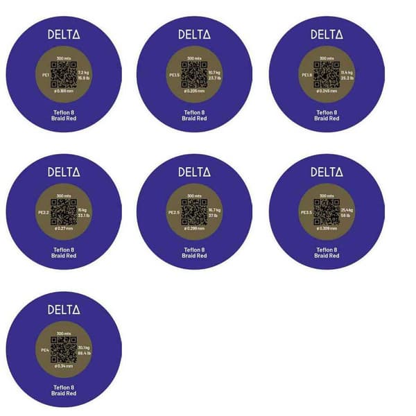 Delta Punottu Teflon 8 Braid 300 M Punainen 0.290 mm
