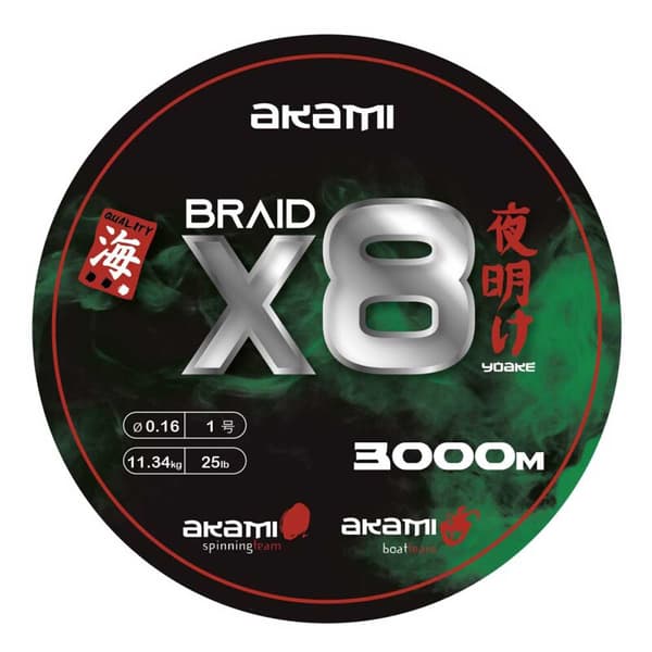 Akami Flätad Yoake X8 3000 M Grönt 0.350 mm