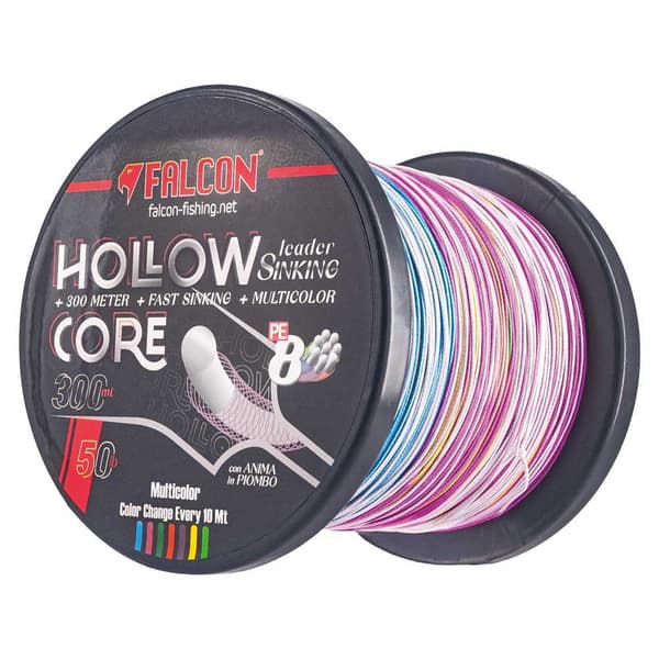 Falcon Flettet Line Hollow Core Leader Sinking Big Game 300 M  60 Lbs