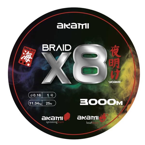 Akami Punottu Yoake X8 3000 M Monivärinen 0.200 mm