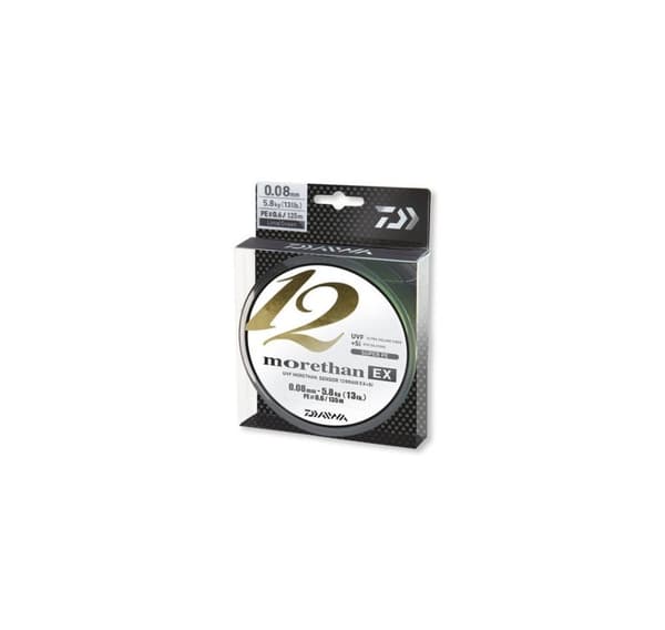 Flettet linje Daiwa Morethan 12 Braid EX+SI 0,18mm 135m limegrønn