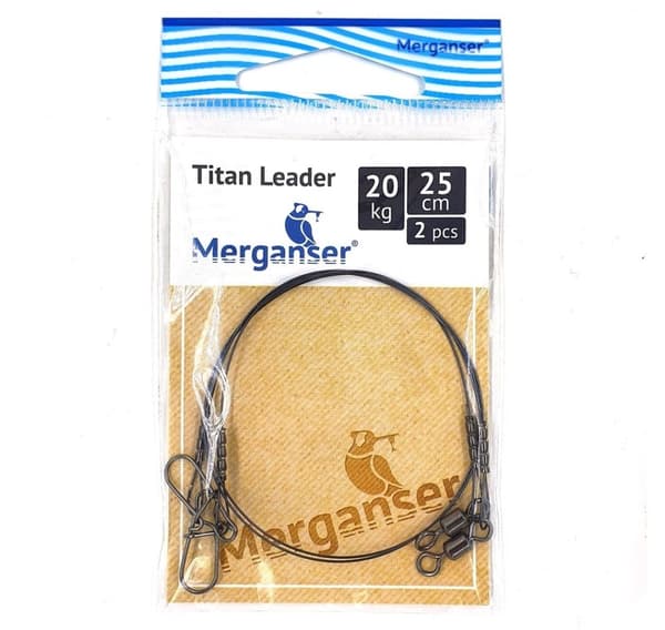 Titanium leder, 20 kg, 25 cm, 2 stk, Merganser