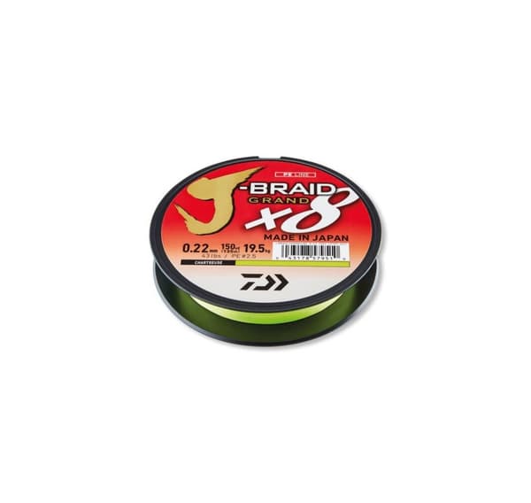 Flettet fiskeline Daiwa Grand X8E 0,24mm 135m chartreuse