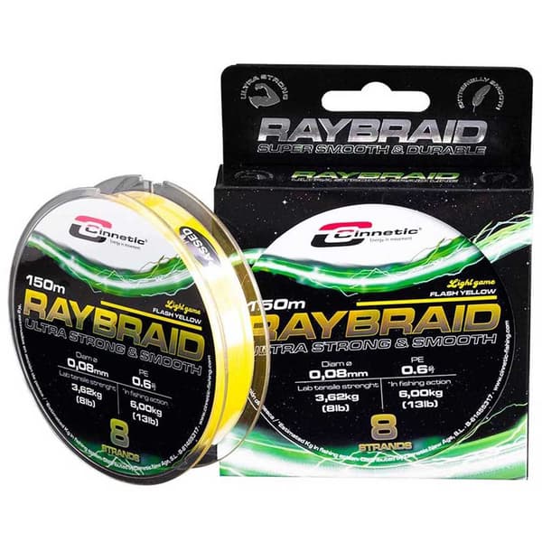 Cinnetic Flettet Raybraid Light Game Flash 150 M Gul 0.100 mm