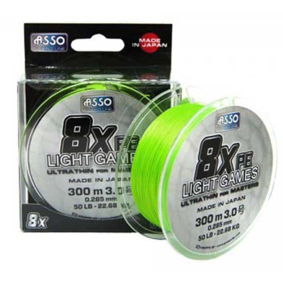 Asso 8x Light Games 300 M Flettet Fiskesnøre Transparent 0.205 mm