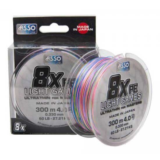 Asso 8x Light Games 300 M Flettet Fiskesnøre Transparent 0.330 mm