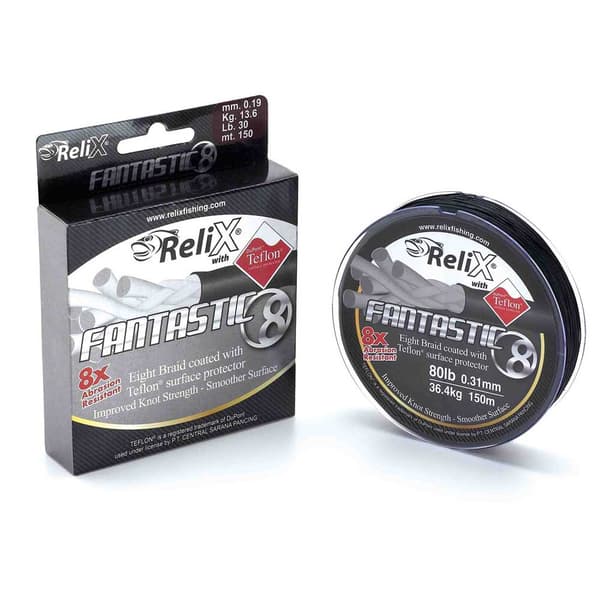 Relix Fantastic Eight Flettet Fiskesnøre 300 M Sort 0.090 mm
