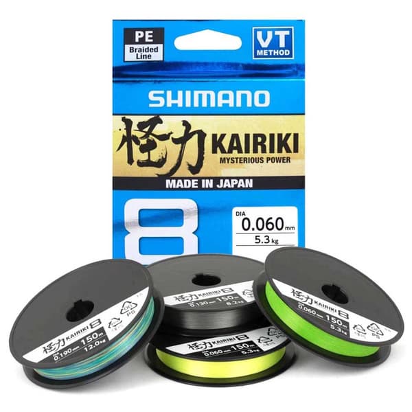 Shimano Fishing Kairiki 8 Flettet Fiskesnøre 3000 M Grøn,Gul,Sort 0.350 mm