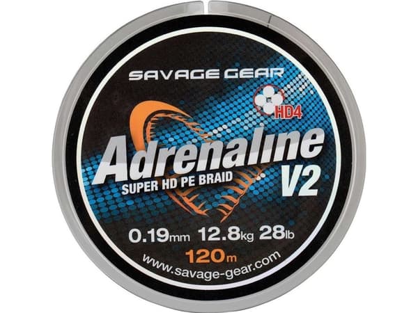 Savage Gear HD4 Adrenaline V2 120m 0.10mm 13lbs 6kg Grey (54827)