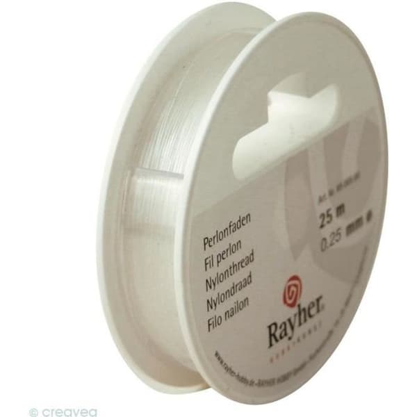 Transparent nylon thread - - 0,25 mm - 25 m - Ideal for jewelry and decoration - Multi-purpose