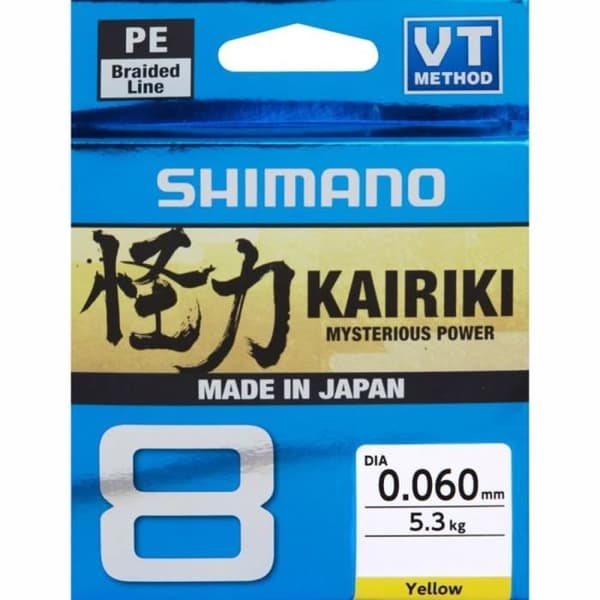Shimano Kairiki 8 - Gul 150 M 0,13 mm - 150 m Flätad fiskelina Flertrådig PE Dyneema Spinnrulle Karphav