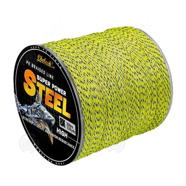 INN nylontråd 8 flätor Luya PE, cyanprickar, 300 m, 8,8 kg, 0,165, flertrådigt råsilke, bitskydds- och slitstark Lua-linje