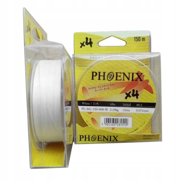 Phoenix flettet x4 runde HVIDE 0,08 mm - 150 m