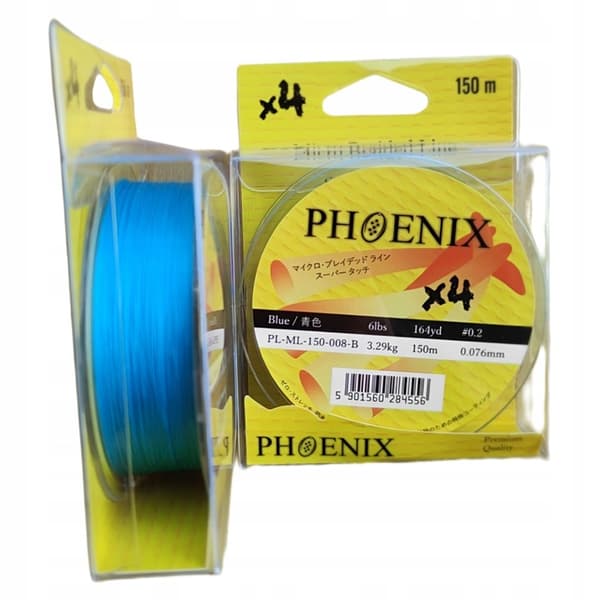 Phoenix flettet fletning x4 rund BLÅ 0,08 mm - 150m