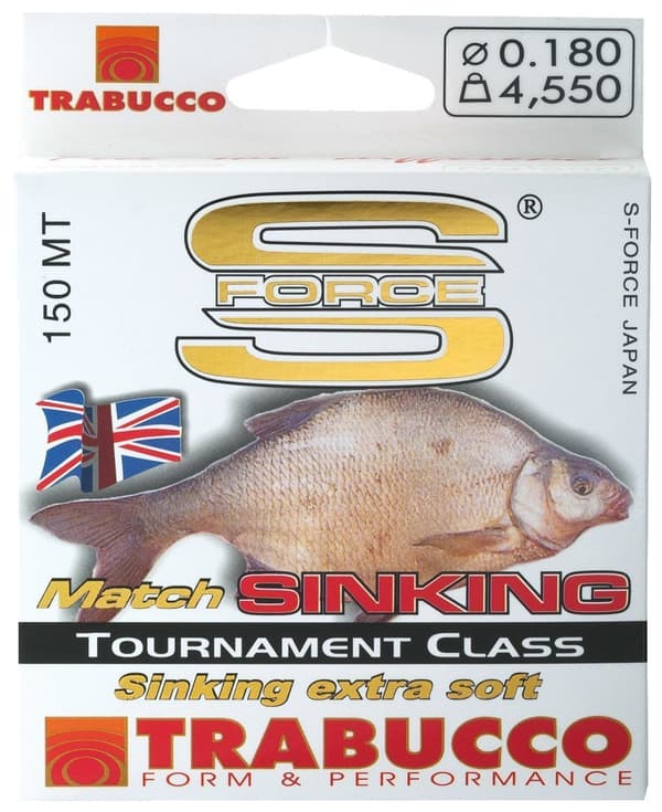 TRABUCCO fiskelina 0,14 mm 150 m S-FORCE Match MÖRKBLÅ TUNN |053-00-140