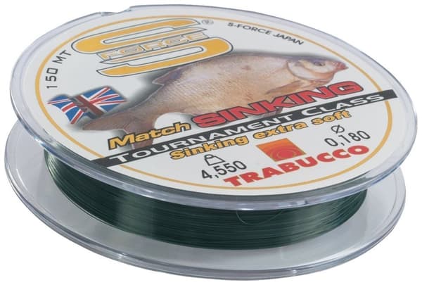 TRABUCCO fiskelina 0,14 mm 150 m S-FORCE Match MÖRKBLÅ TUNN |053-00-140