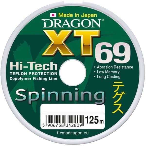Dragon Xt69 PRO SPINNLINA/Tillverkad i Japan 125m 0,30mm/8,95kg grågrön|PDF-33-32-030