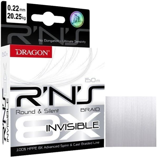 DRAGON R'N'S FLÄTA 8X OSYNLIG 0,10MM 7,65KG 150M TRANSPARENT PDF-42-03-310|PDF-42-03-310