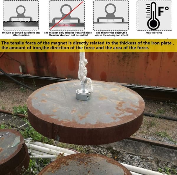 Neodym magnet 75kg D5, Reb & Handsker