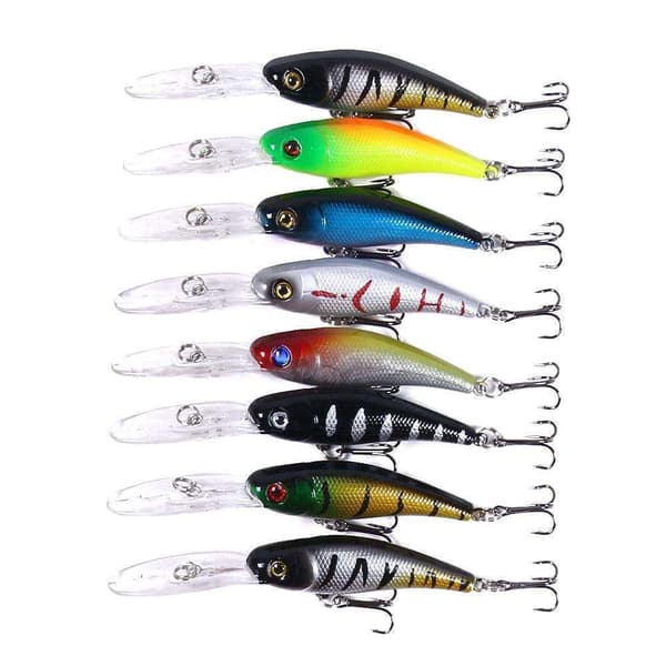 43-paks fiskeslukwobbler, Minnow blandet