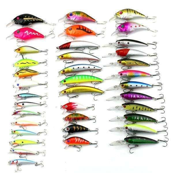 37-pak fiskelokker wobler, Minnow mixed, Crankbait