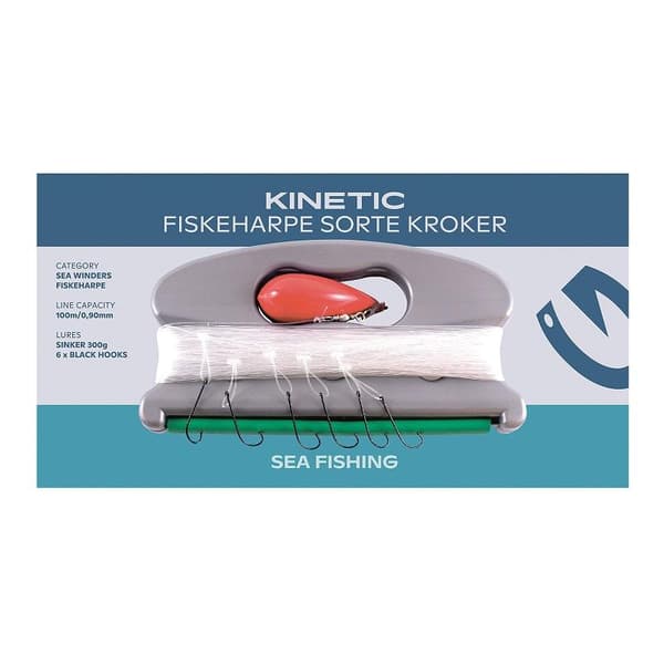 Kinetic Fiskeharpe Sorte Kroker 100m 0,90mm 300g