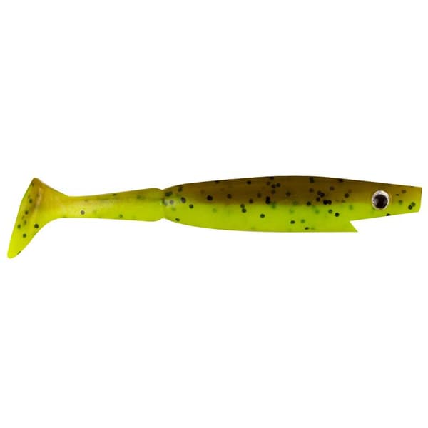 Piglet Shad, 10cm, 7g - Brown Chartreuse Flake - 6pcs