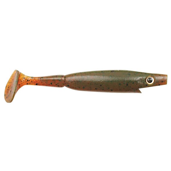 Piglet Shad, 10cm, 7g - Motor Oil Pepper - 6pcs