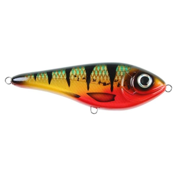 Strike Pro Buster Swim Bait, Slow Sink, 13cm, 65g - Red Perch