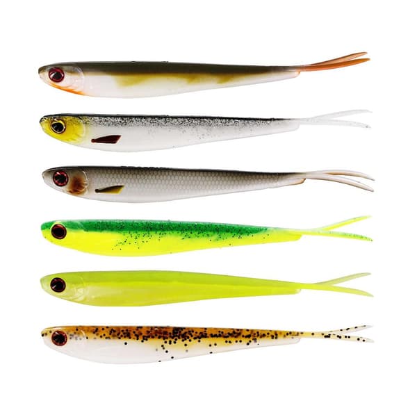 6-pack Mixed Colors TwinTeez V2 V-Tail 14,5cm 9g
