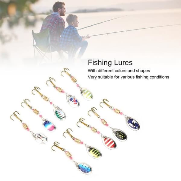 10st Fiskedrag Top Vatten Hårt Spinning Bait Kit Mjuk naturtrogen bassked Lures-CWU