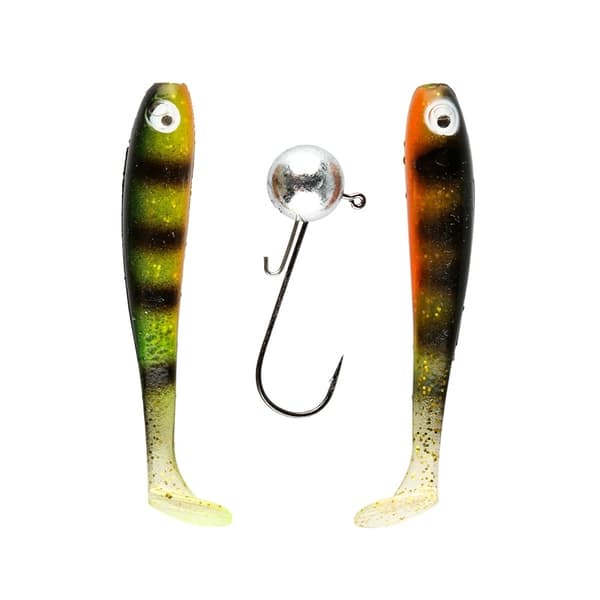 IFISH The Demon Shad 7cm, 2-pack including Jig Head - Fluo Perch