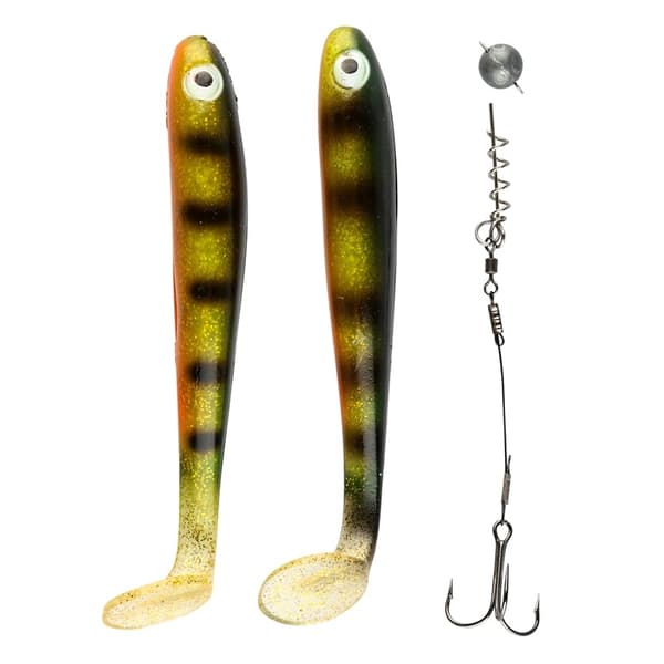 IFISH The Demon Shad 15cm, 2-pack inkl. Stinger - Fluo Perch