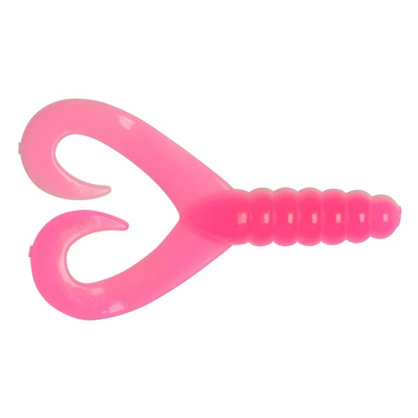 Big Bite Baits Twin Tail Grub Pink/White 7cm, 10-pack